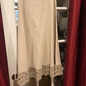 Handmade linen skirt with handmade embroidery !!!FIRM